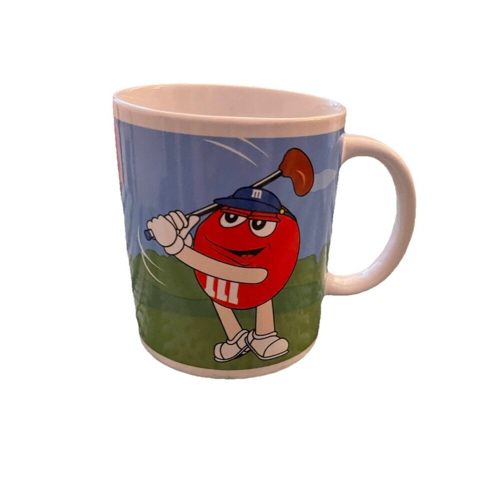 Galerie M&M Coffee Mug Red Golf Yellow Peanut Baseball Sports Ceramic Cup 2003